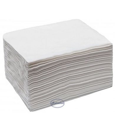 Полотенца одноразовые гладкие 40x70 см белые, Цена салона ✅, 50 шт, Нарезные, сложение вчетверо