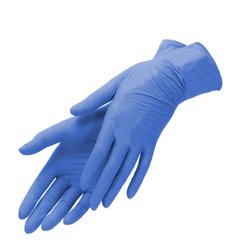 Перчатки одноразовые нитриловые без пудры, Голубой, L