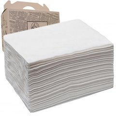 Полотенца одноразовые в коробке гладкие 40x70 см белые, Цена салона ✅, 100 шт, Нарезные, сложение вчетверо